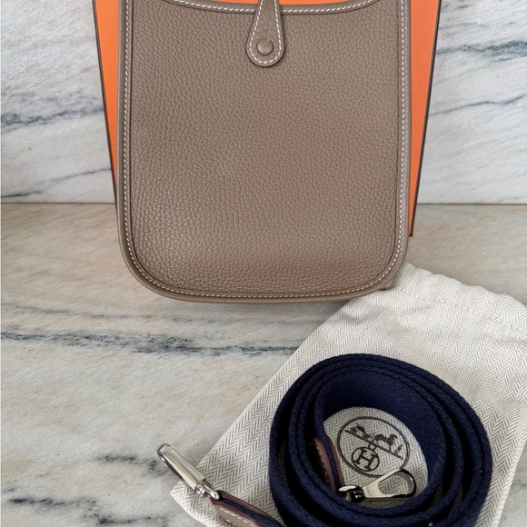 Hermes Taupe Evelyne Crossbody Bag - Picture 6 of 6